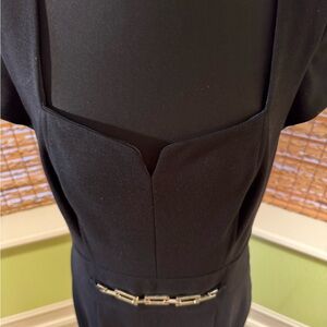 White House Black Market Black Dress with Silver Accents